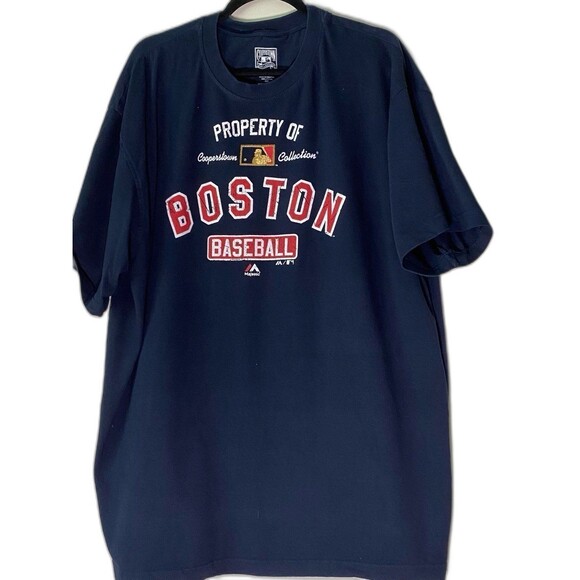 Cooperstown Collection T-Shirt Men's Size 2XT Navy Blue Majestic Boston Baseball - Picture 1 of 8